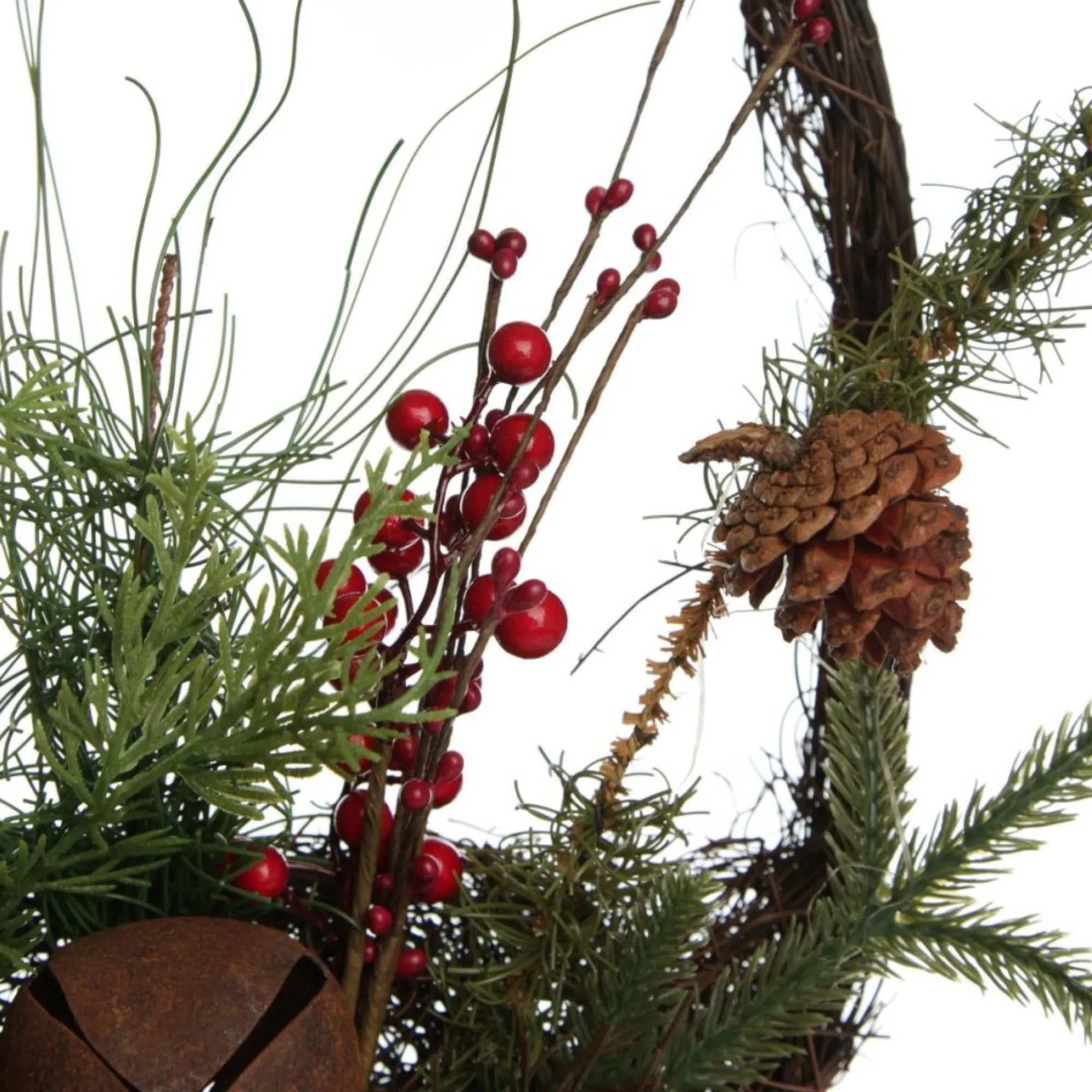 Rustic Pine and Cone Basket Christmas Wall Hanging Outlet