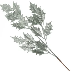 Sage Glitter Holly Leaf Spray Outlet