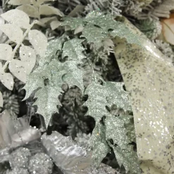 Sage Glitter Holly Leaf Spray Outlet