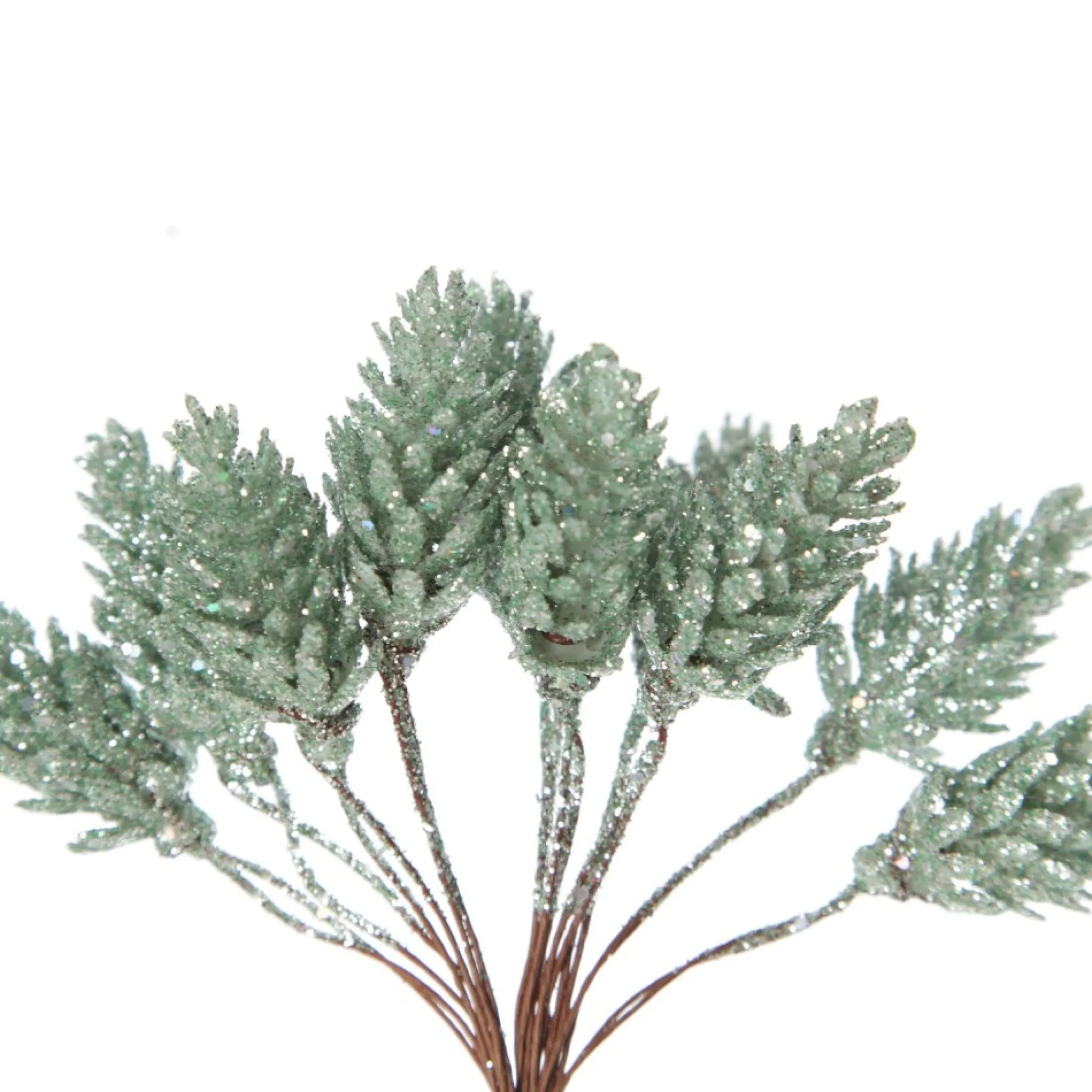 Sage Glitter Pinecone Clusters - Set of 2 Outlet