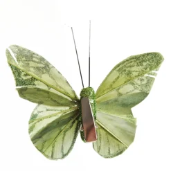 Sage Green Glitter Sheer Butterfly Clip Store