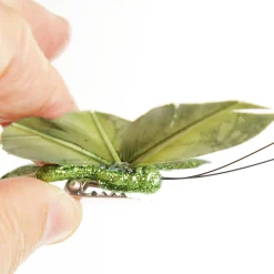 Sage Green Glitter Sheer Butterfly Clip Store