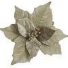 Sage Velvet Poinsettia Flower Clip Glitter Trim Store