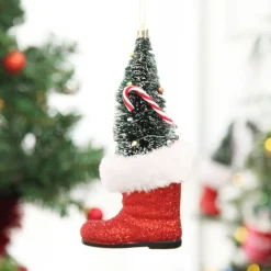 Santa Boot with Tree Hanging Decoration Cheap
