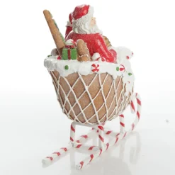 Santa in Gingerbread Sleigh Christmas Ornament Cheap