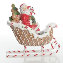 Santa in Gingerbread Sleigh Christmas Ornament Cheap
