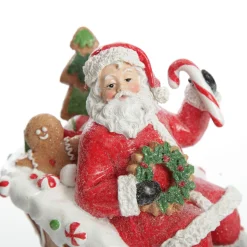 Santa in Gingerbread Sleigh Christmas Ornament Cheap