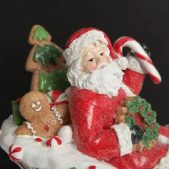 Santa in Gingerbread Sleigh Christmas Ornament Cheap