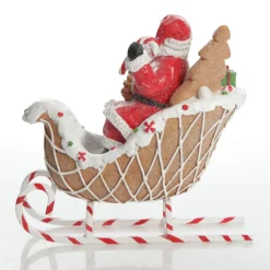 Santa in Gingerbread Sleigh Christmas Ornament Cheap