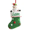 Santa in Glitter Stocking Decoration Fashion