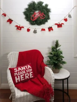 Santa Please Stop Here Christmas Cushion Cover Hot