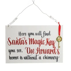 Santa's Magic Key Wood Plaque Hot
