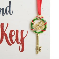 Santa's Magic Key Wood Plaque Hot