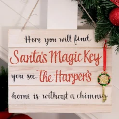 Santa's Magic Key Wood Plaque Hot