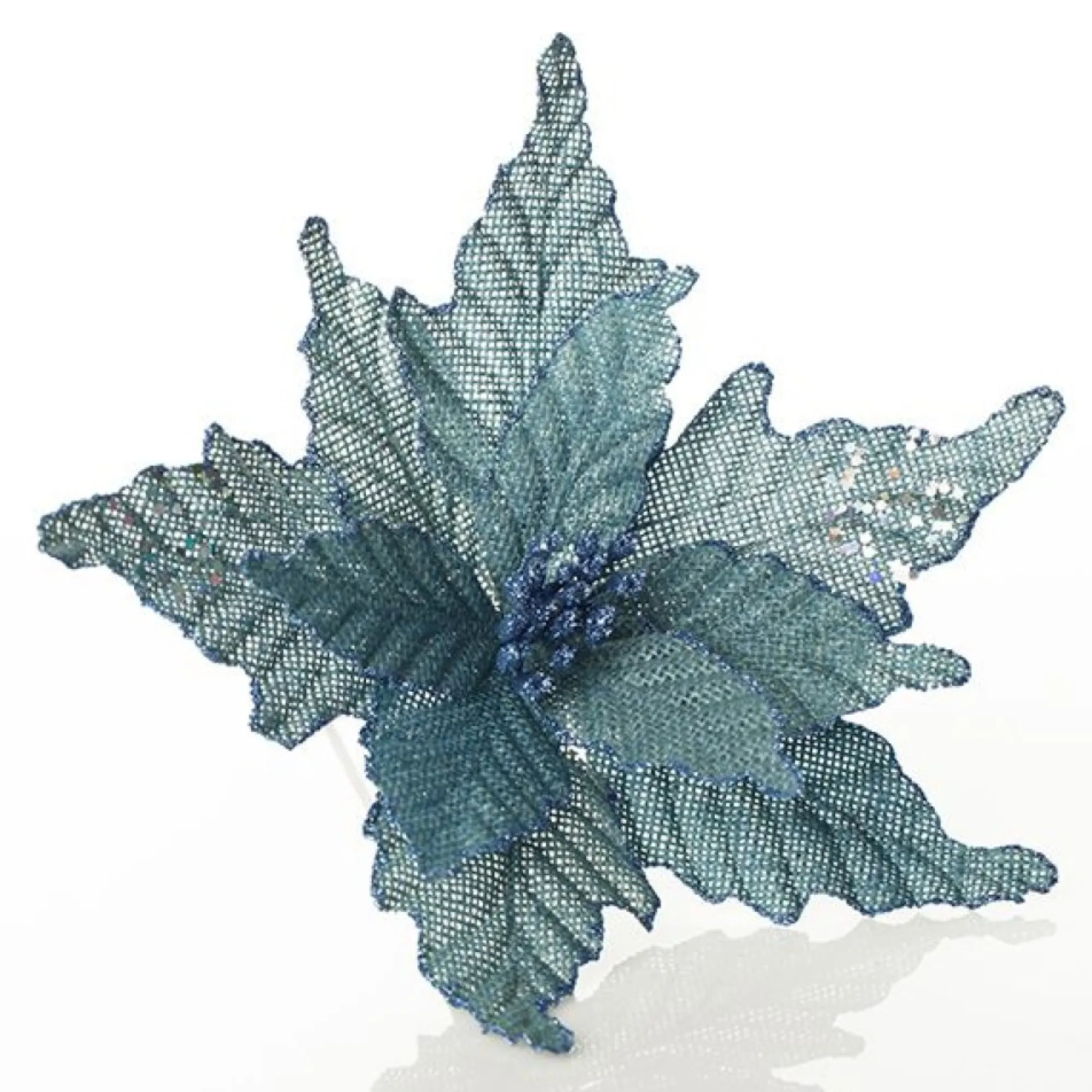 Seafoam Blue Burlap Flower Hot