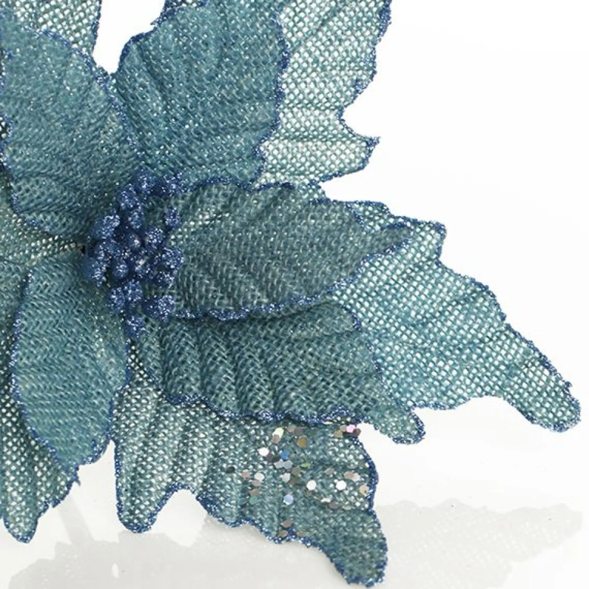 Seafoam Blue Burlap Flower Hot