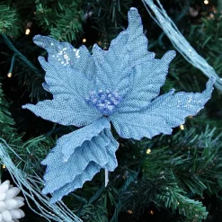 Seafoam Blue Burlap Flower Hot
