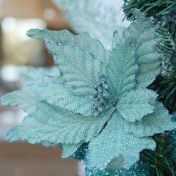 Seafoam Green Burlap Flower Hot