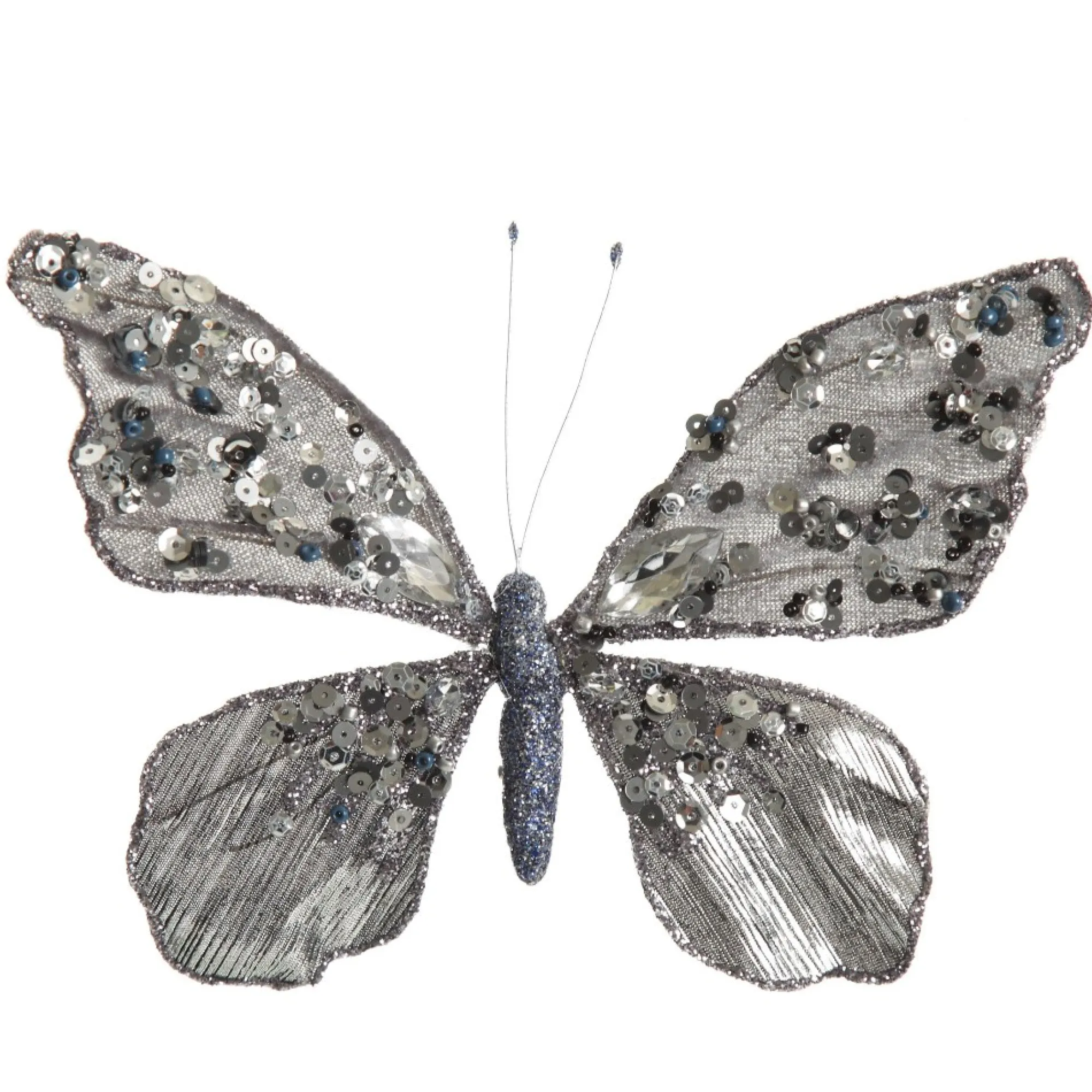 Shiny Blue Butterfly Clip with Sequin Embellishments Best