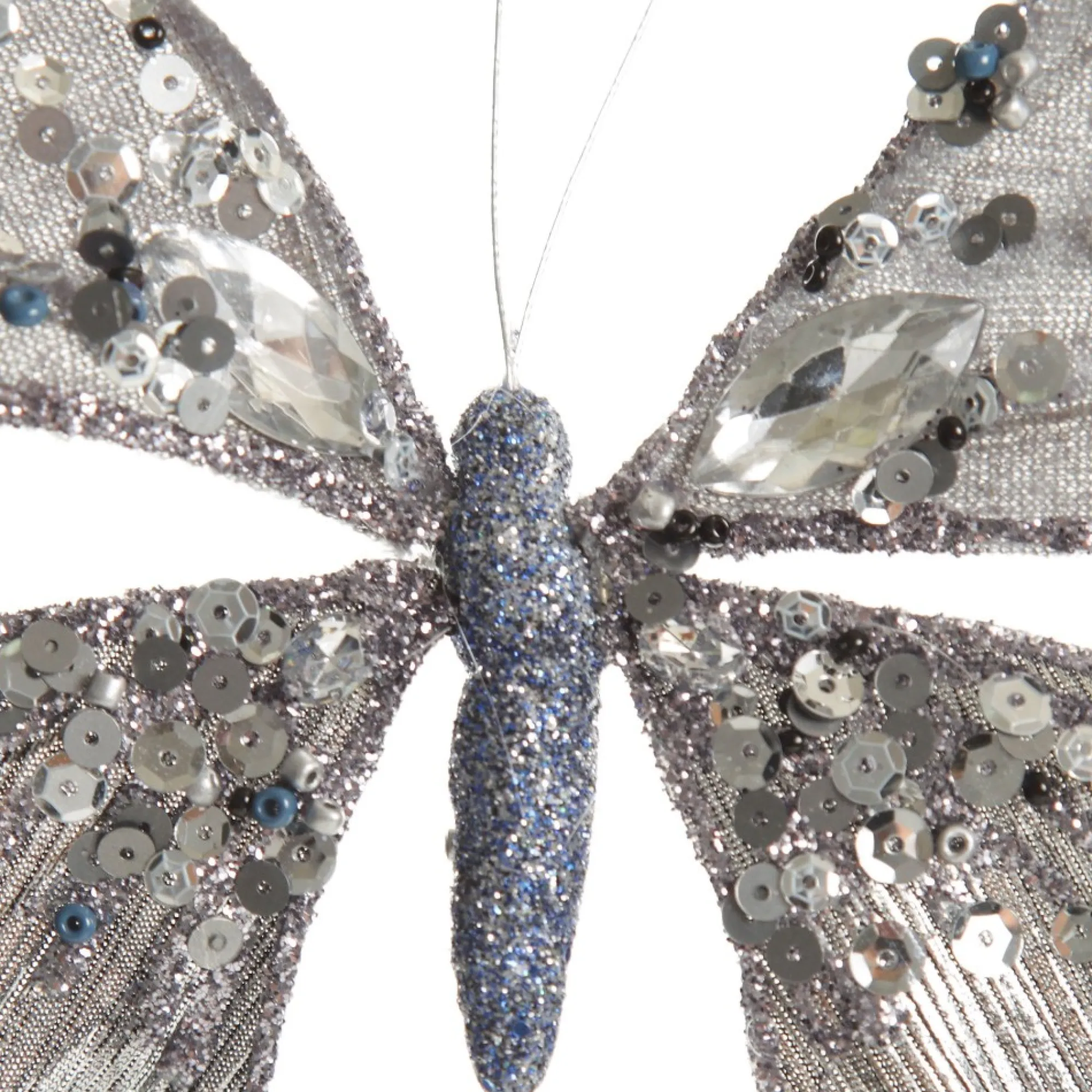 Shiny Blue Butterfly Clip with Sequin Embellishments Best