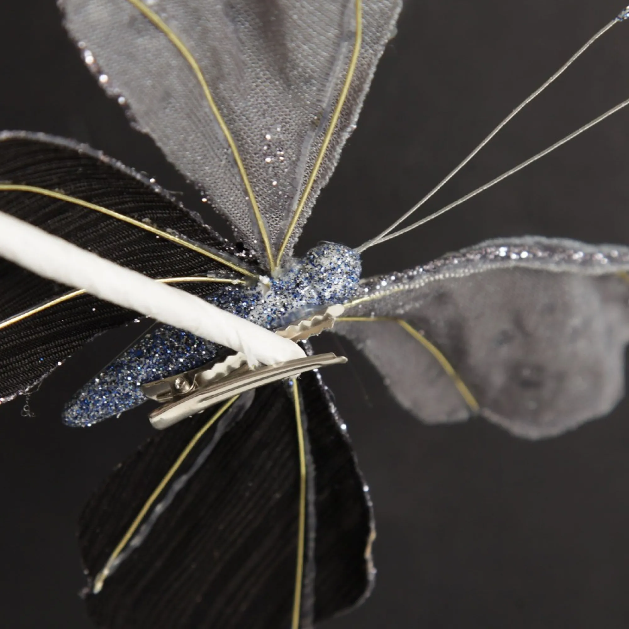 Shiny Blue Butterfly Clip with Sequin Embellishments Best