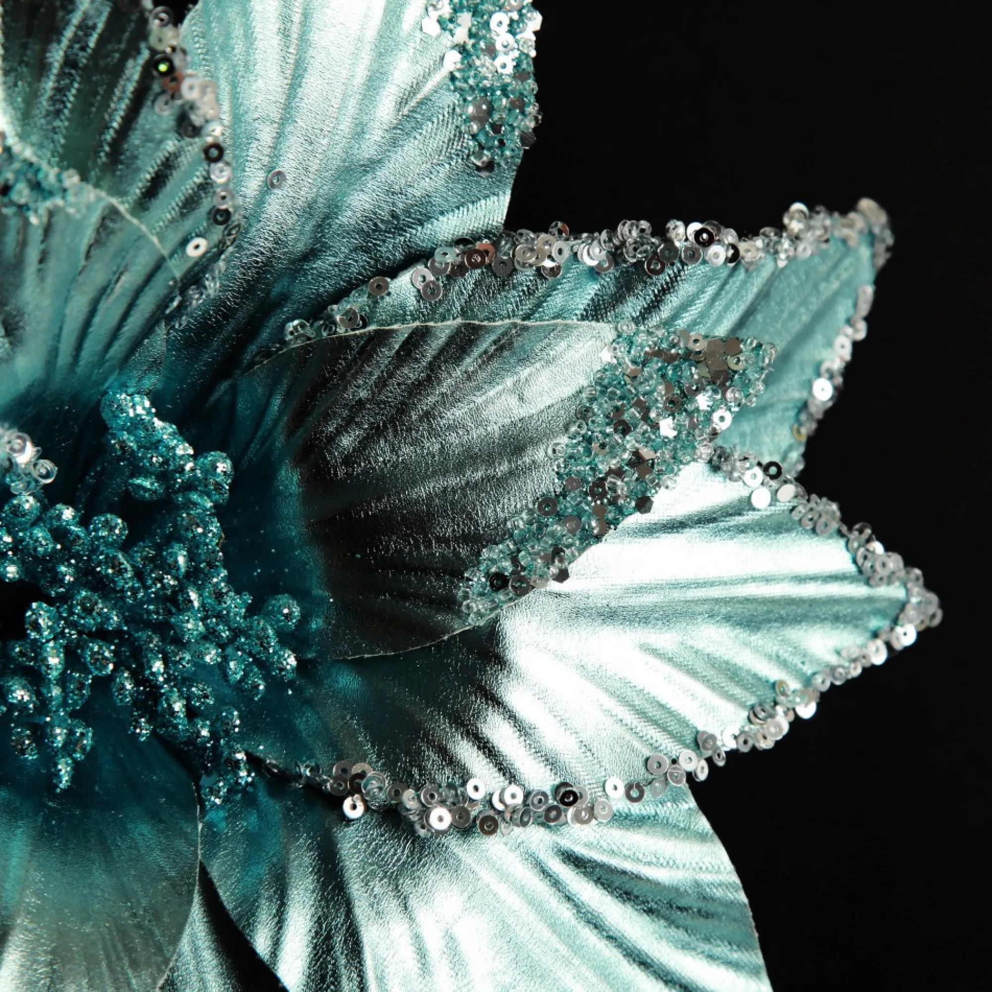 Shiny Blue Poinsettia Flower Stem Cheap