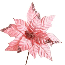 Shiny Blush Poinsettia Flower Stem Clearance