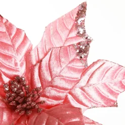 Shiny Blush Poinsettia Flower Stem Clearance