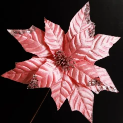Shiny Blush Poinsettia Flower Stem Clearance