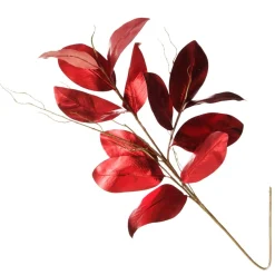Shiny Red Magnolia Leaf Spray Best Sale