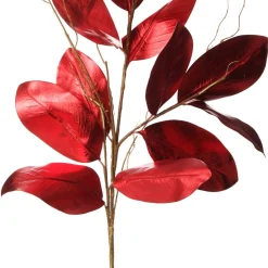Shiny Red Magnolia Leaf Spray Best Sale