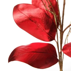Shiny Red Magnolia Leaf Spray Best Sale