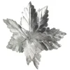 Shiny Silver Foil Poinsettia Flower Clip Flash Sale