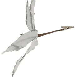 Shiny Silver Foil Poinsettia Flower Clip Flash Sale