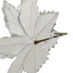 Shiny Silver Foil Poinsettia Flower Clip Flash Sale