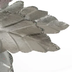 Shiny Silver Foil Poinsettia Flower Clip Flash Sale