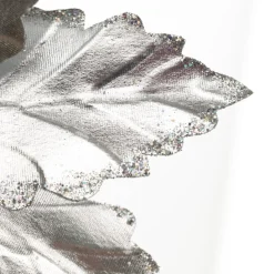 Shiny Silver Foil Poinsettia Flower Clip Flash Sale