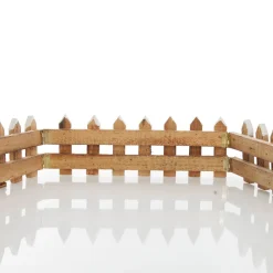 Short Snow Capped Natural Wooden Picket Fence Store