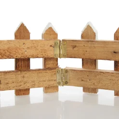 Short Snow Capped Natural Wooden Picket Fence Store
