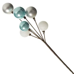 Silver and Blue Christmas Bauble Cluster Pick Fashion