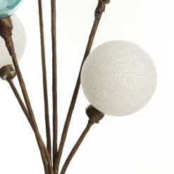 Silver and Blue Christmas Bauble Cluster Pick Fashion