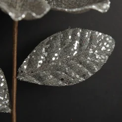 Silver and Sequin Magnolia Flower Stem Online