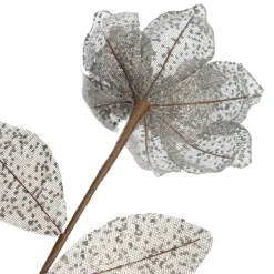 Silver and Sequin Magnolia Flower Stem Online