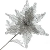 Silver and Sequin Poinsettia Flower Stem Store