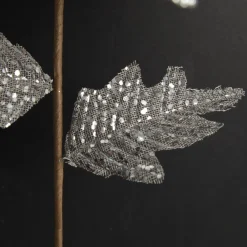 Silver and Sequin Poinsettia Flower Stem Store