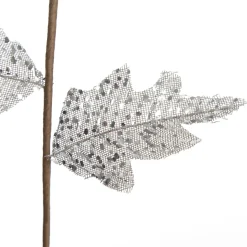 Silver and Sequin Poinsettia Flower Stem Store