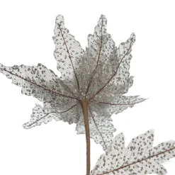 Silver and Sequin Poinsettia Flower Stem Store