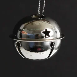 Silver and White 4cm Jingle Bell Decorations - Box of 12 Cheap