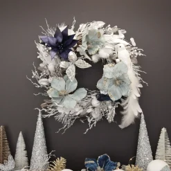 Silver and White Frost Christmas Wreath Fashion