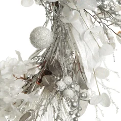 Silver and White Frost Christmas Wreath Fashion